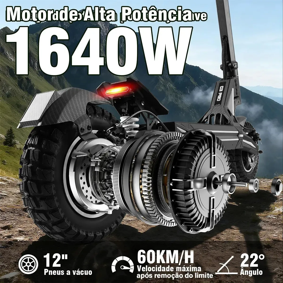 G3 PRO - motor de alta potência 1640W
